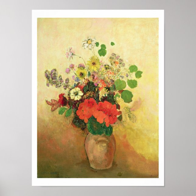Póster Vase das flores, c.1908-10 (óleo na canvas) (Frente)