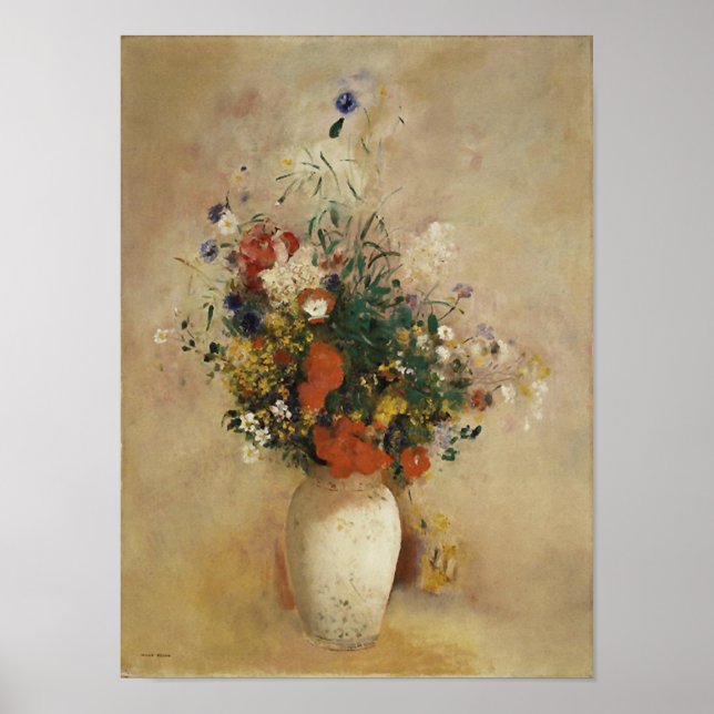 Póster Vase das Flores, Odilon Redon Fine Art (Frente)