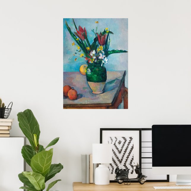 Poster Vase das Tulipas por Paul Cezanne (Escritório em casa)