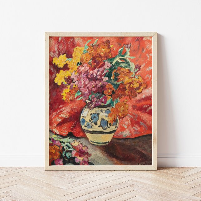Poster Vase de Fleurs à la Draperie Rouge | Louis Valtat (Criador carregado)