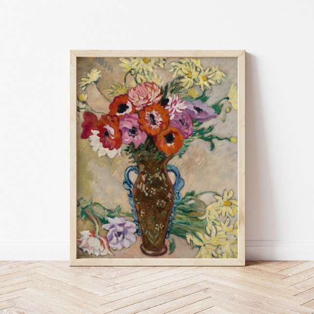 Poster Vase decorado com anêmonas | Louis Valtat (Criador carregado)
