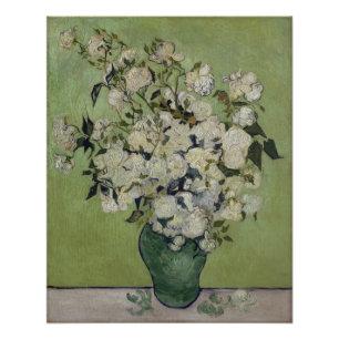 Póster Vase dos Rosas Vincent Van Gogh Glossy
