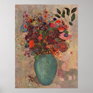 Póster Vase Turca por Odilon Redon, Flores Vintage Art