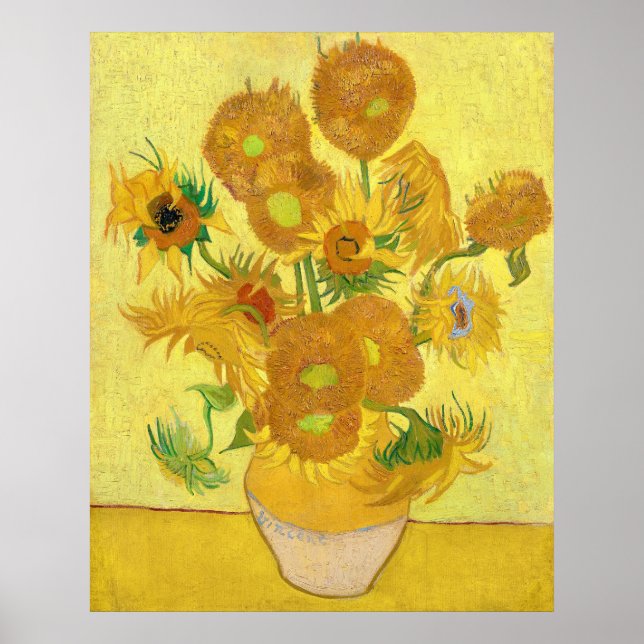 Poster Vase with fifteen sunflowers by Vincent Van Gogh  (Frente)