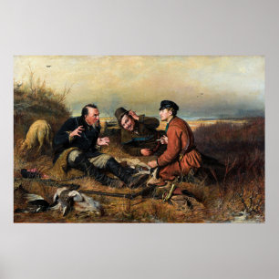 Poster Vasily Perov: Os Caçadores no Resto