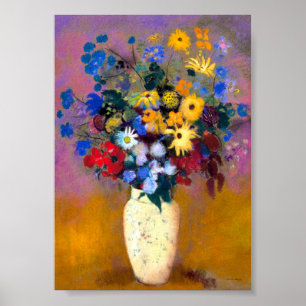Poster Vaso Branco com Flores Odilon Redon