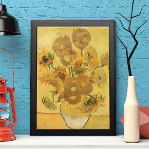 Póster Vaso com 15 Girassóis por Vincent van Gogh
