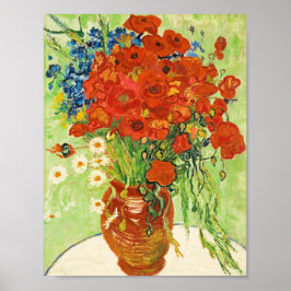 Poster Vaso com Centáureas e Papoulas, Van Gogh