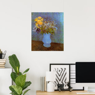 Póster Vaso com Lilases e Margaridas de Vincent van Gogh