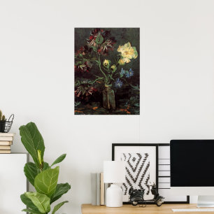 Poster Vaso com Myosotis e Peónias por Vincent van Gogh