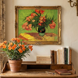 Póster Vaso com Oleandros e Livros por Vincent van Gogh