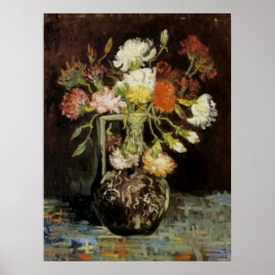 Póster Vaso com os cravos brancos por Vincent van Gogh