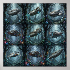 Poster Vaso Cósmico Antigo Fotorrealista Envolto em E