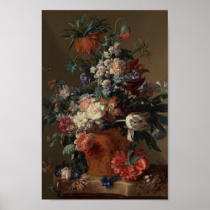 Poster Vaso da pintura clássica das flores
