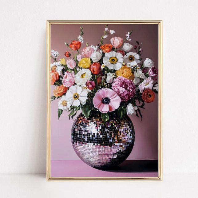 Poster Vaso de Disco com Flores (Criador carregado)