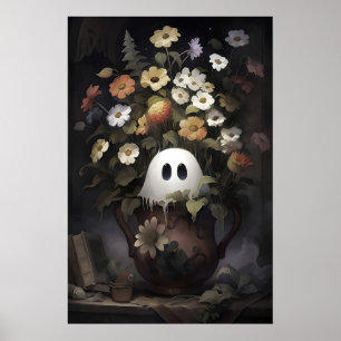 Poster Vaso de Flores Fantasma Rústico Imprimível, Planta