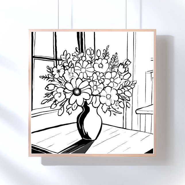 Poster Vaso de Flores Modernista Minimalista (Criador carregado)