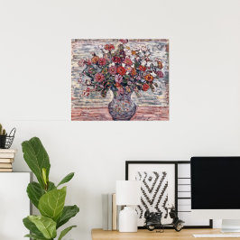 Poster Vaso de Flores, Zinnias por Maurice Prendergast
