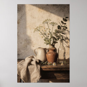 Poster Vaso de Terracota com Ramos Silvestres