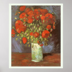 Poster Vaso de Vida com Papoulas Vermelhas de Vincent van