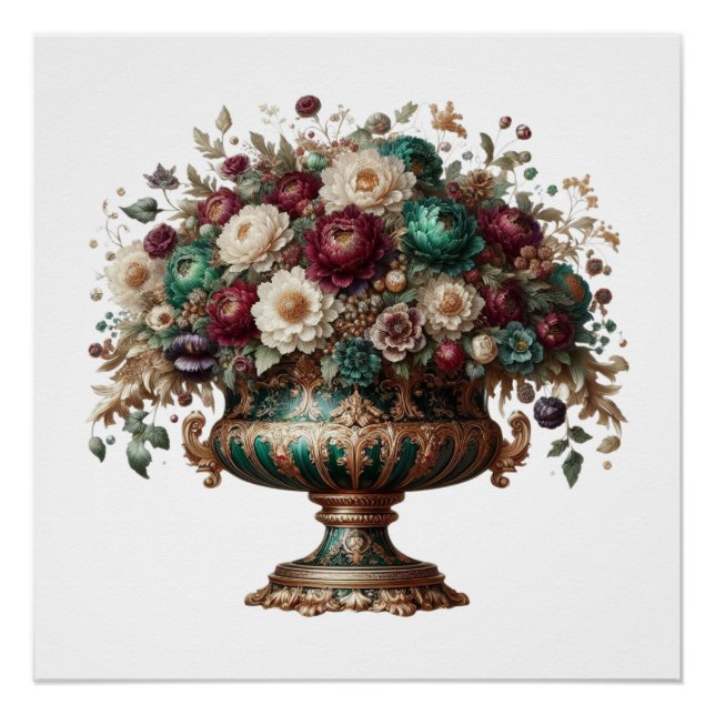 Póster Vaso Floral da Baviera Vitoriana (Frente)