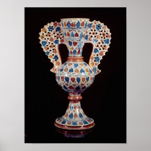 Póster vaso Lata-vitrificado com decoração do brilho
