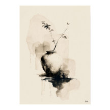 Vaso Silencioso Arte Minimalista Japonesa com Tint