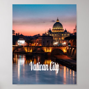 Poster Vatican City At Night Roman Catholic Church