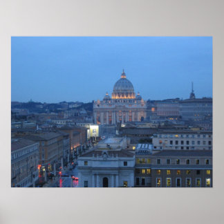 Póster Vaticano à noite
