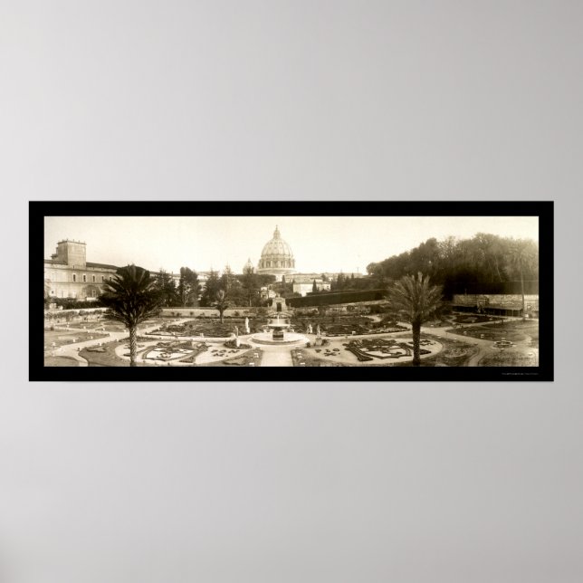 Poster Vaticano Garden Roma Foto 1909 (Frente)
