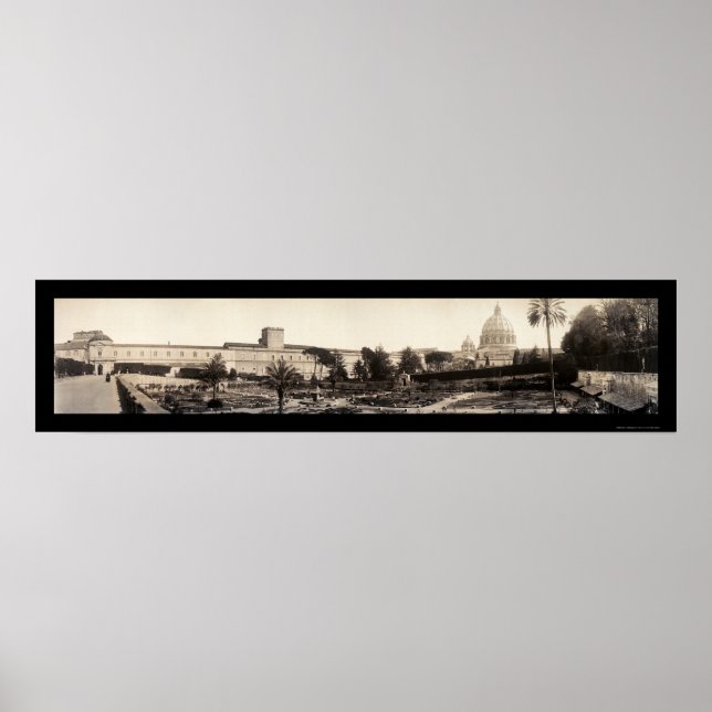 Poster Vaticano Gardens Foto 1909 (Frente)