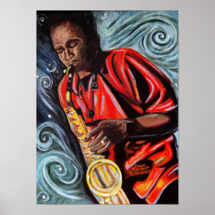 Póster Vaughn e seu saxofone