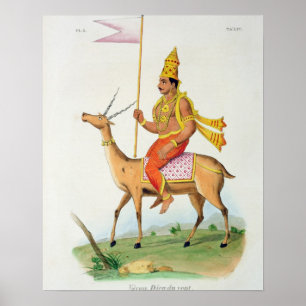 Poster Vayu, gravado por C. de Motte (1785-1836) (cor