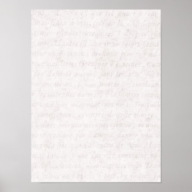 Póster Vazio de Escrevendo de Script em Francês Antigo de (Frente)