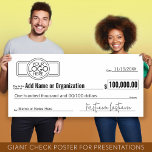 Poster Vazio Giant Check for Sweepstakes, Prêmios, Charit<br><div class="desc">Fundo branco - Novo design com mais espaço para o logotipo da sua empresa. Um grande vazio para verificar prêmios e presentes. Se a sua empresa está doando a uma organização sem fins lucrativos ou a uma instituição de caridade, você pode usar este modelo de cheque. 1) Carregue o logotipo...</div>