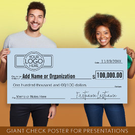 Poster Vazio Giant Check for Sweepstakes, Prêmios, Charit
