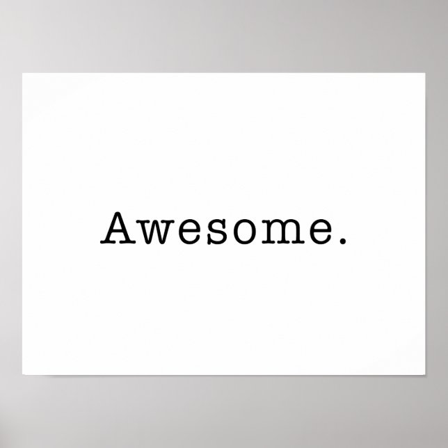 Póster Vazio Modelo de citação incrível em preto e branco (Frente)