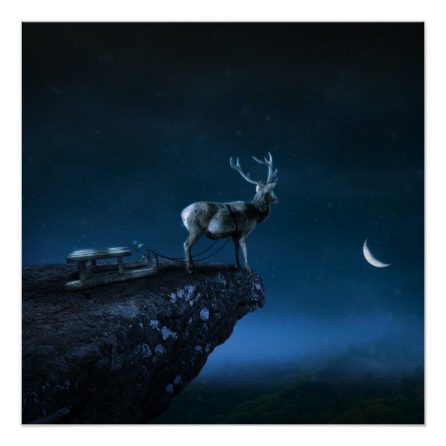 Póster veado à luz da lua (Frente)