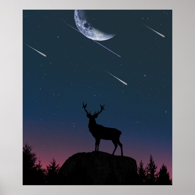Poster veado à luz da lua (Frente)
