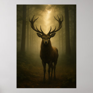 Poster Veado da Floresta Encantada – Arte Etérea de Vida
