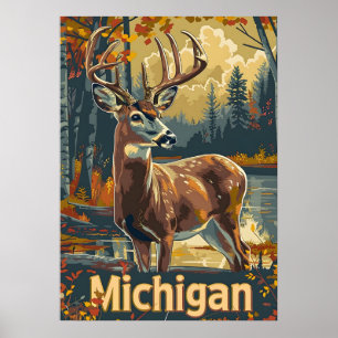 Poster Veado-de-cauda-branca de Michigan