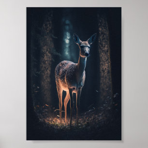 Poster Veado em uma Floresta Mágica