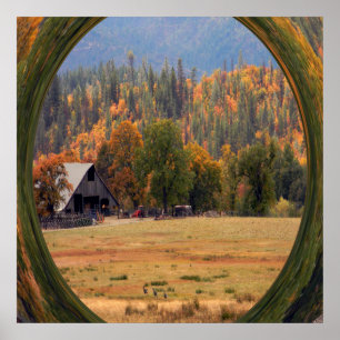 Poster Veado no outono....