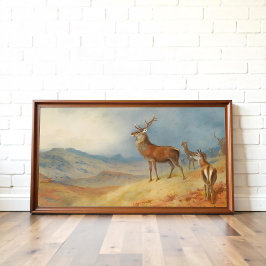Poster Veado Vermelho numa Paisagem de Terras Altas, Arte
