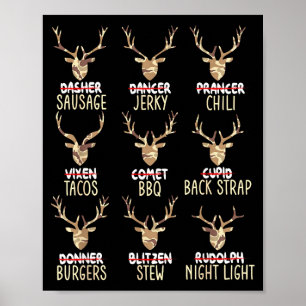 Poster Veados Engraçados Caça de Natal Caçadores Todos do