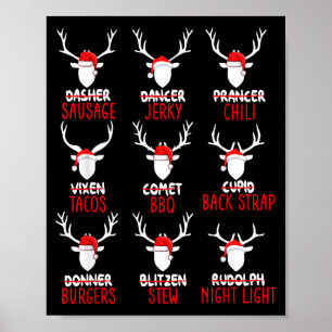 Poster Veados Engraçados Caça de Natal Caçadores Todos do
