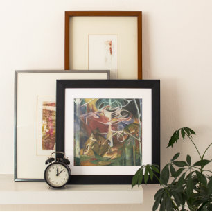 Póster Veados na Floresta por Franz Marc, Arte Fino Vinta