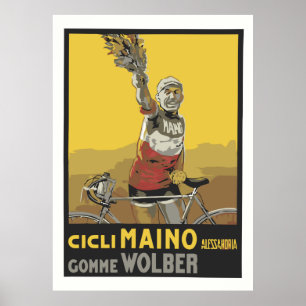 Póster Vector a arte, ciclismo, campeão italiano 1920