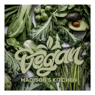Póster Vegan de nome personalizado