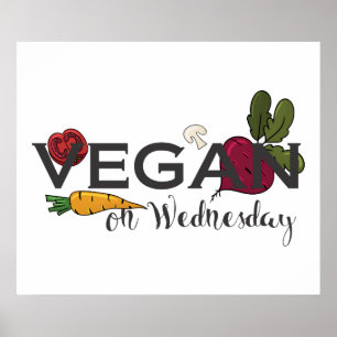 Póster Vegan em quarta-feira